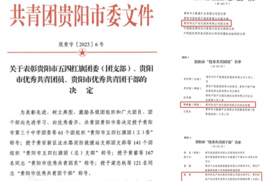 貴州陽光產權交易所團支部榮獲“貴陽市五四紅旗團支部” 稱號